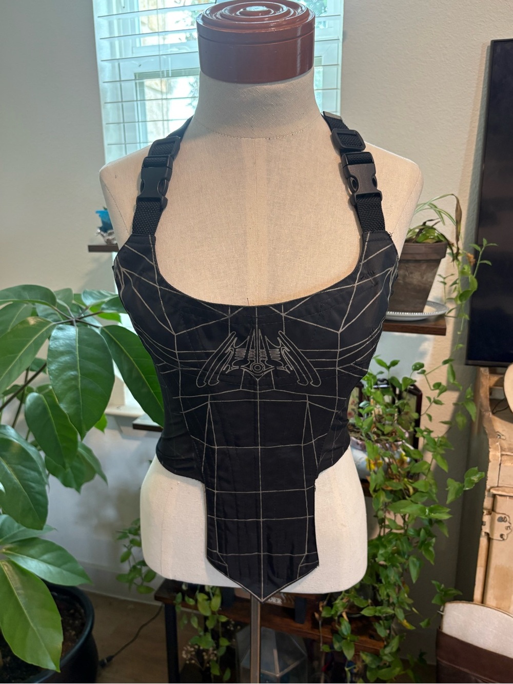 Dane London Techno Top Corset Black Bustier Club Goth Rave wear - Picture 3 of 12